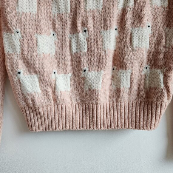 Soft Pink Sheep Knit Sweater – Size S - Picture 4 of 8